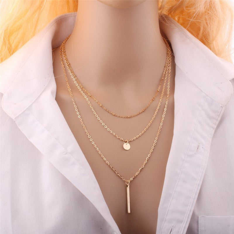 Multilayer Pendant Long Chain Necklace – Channelflow