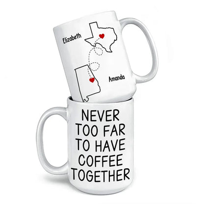 Long Distance Cherishing Moments With Besties This Holiday - Bestie Personalized Custom Mug - Christmas Gift For Best Friends, BFF, Sisters