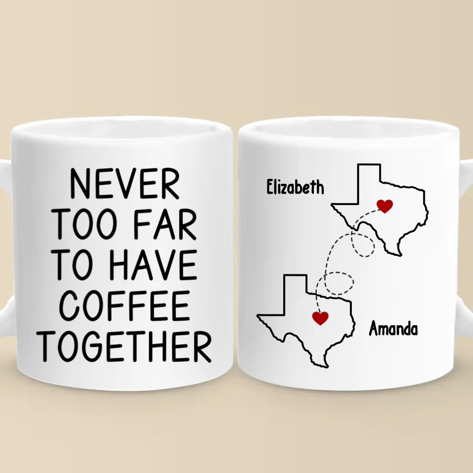 Long Distance Cherishing Moments With Besties This Holiday - Bestie Personalized Custom Mug - Christmas Gift For Best Friends, BFF, Sisters