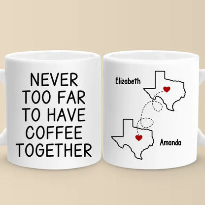 Long Distance Cherishing Moments With Besties This Holiday - Bestie Personalized Custom Mug - Christmas Gift For Best Friends, BFF, Sisters