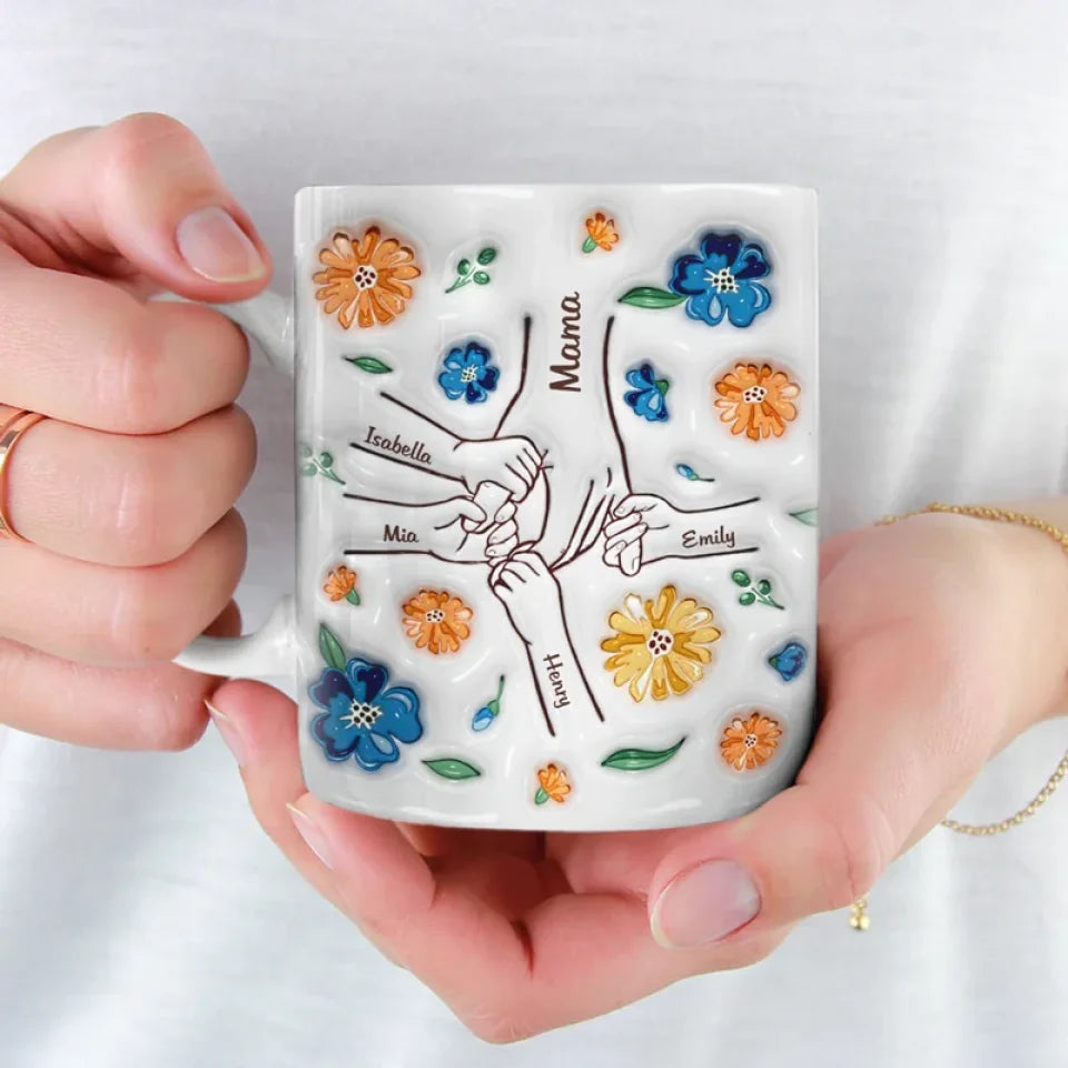 Family Over Everything - Family Personalized Custom 3D Inflated Effect Printed Mug - Mother's Day, Gift For Mom, Grandma