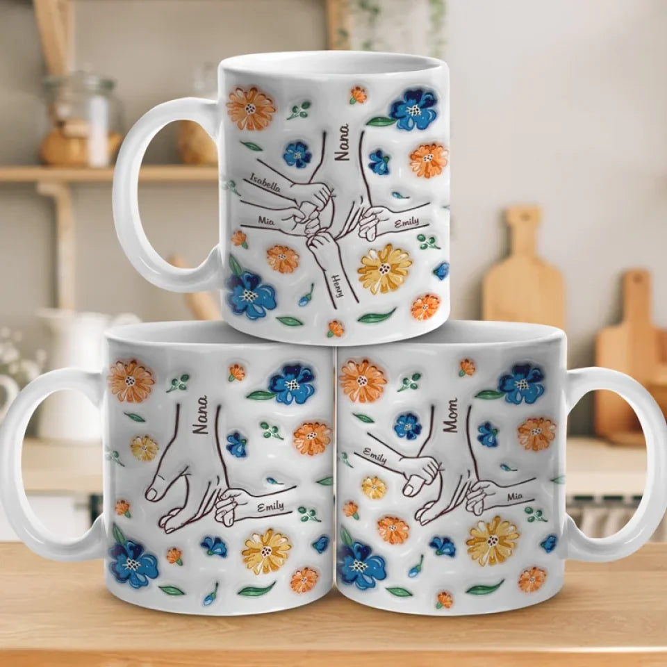 Family Over Everything - Family Personalized Custom 3D Inflated Effect Printed Mug - Mother's Day, Gift For Mom, Grandma