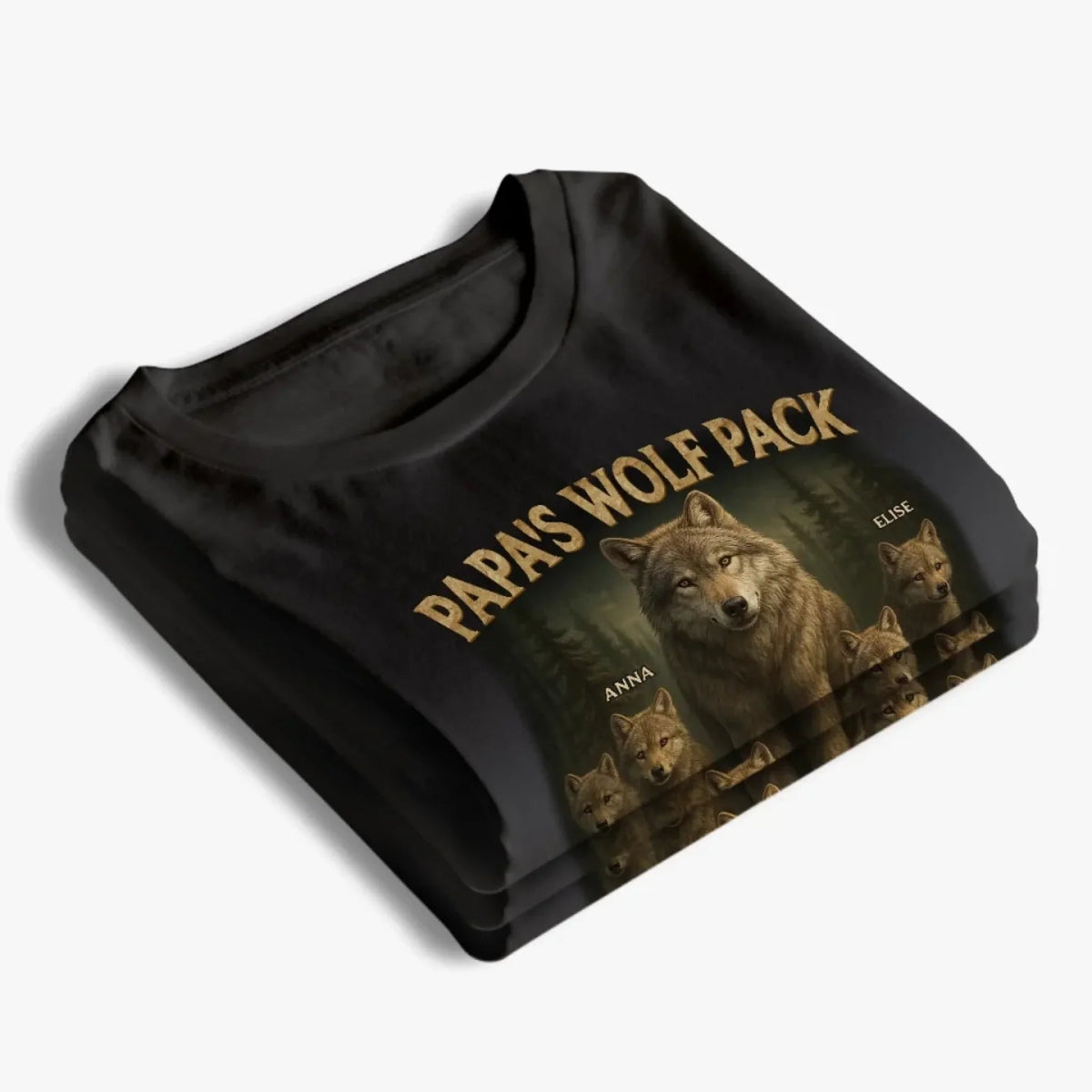 Custom Unisex T-shirt, Premium T-shirt, Hoodie - Personalized Father's Day Birthday Gifts For Dad, Grandpa - Papa’s Wolf Pack