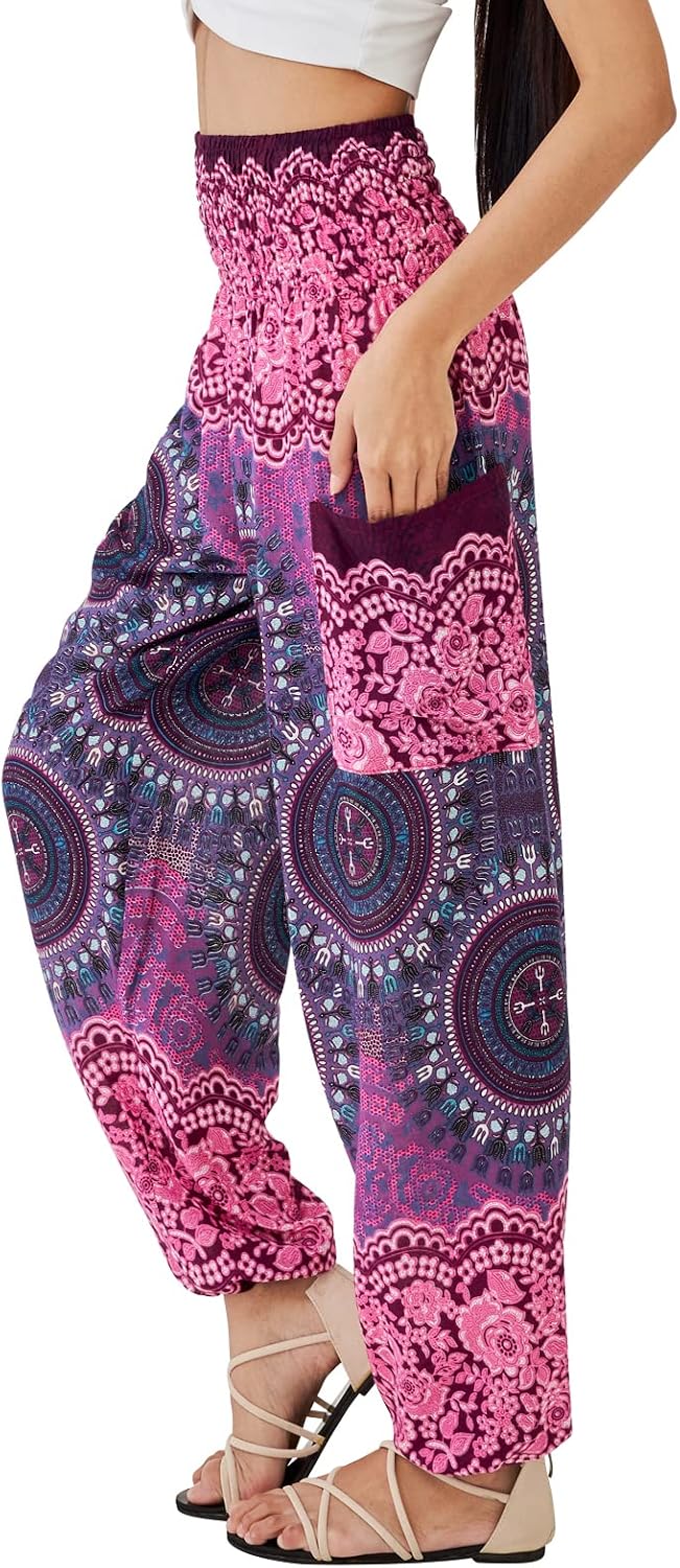 Boho Pants for Women - Hippie Harem Pants Women - Womens Yoga Pants – Comfy Bohemian Flowy Hippie Clothes
