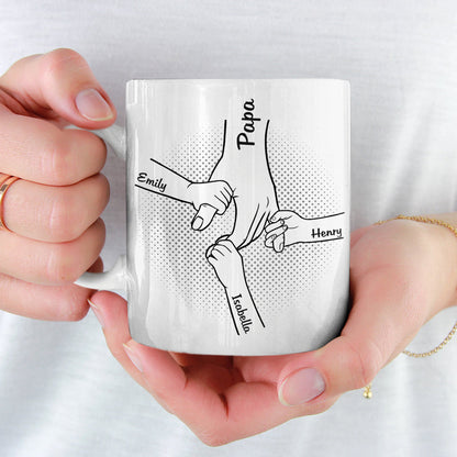 Best Papa Ever - Family Personalized Custom Mug - Father's Day, Birthday Gift For Dad, Grandpa